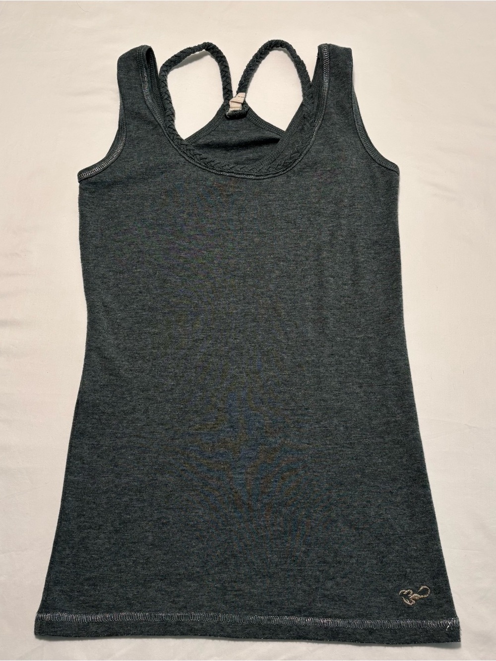 Blue Grey Tank with Braided Detail